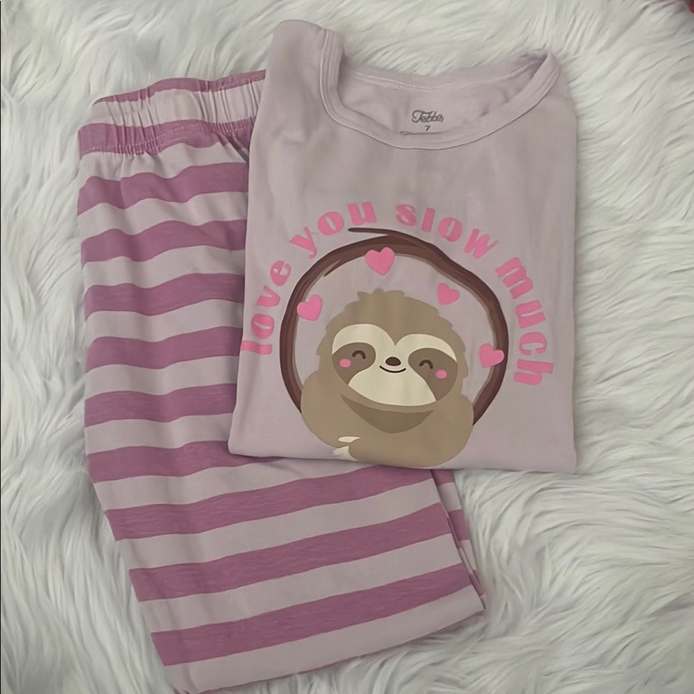 Kids Pajamas - Pink Sloth Design